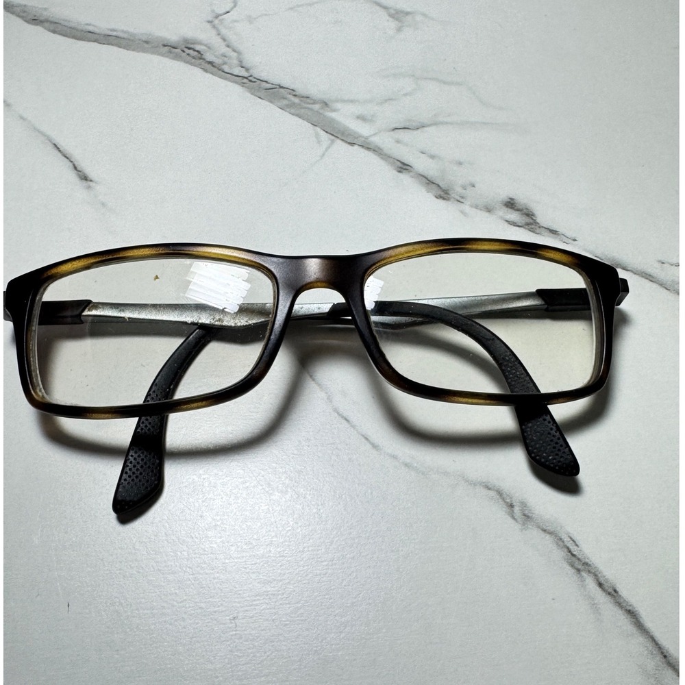 Ray-Ban Rectangular Eyeglasses Matte Tortoise Silver Metal RB7017 Frames
